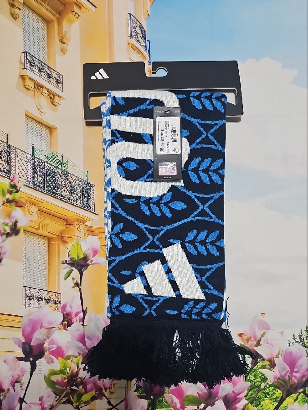 Adidas Fifa Soccer Quaker Branded Blue Patterned Scarf New RARE